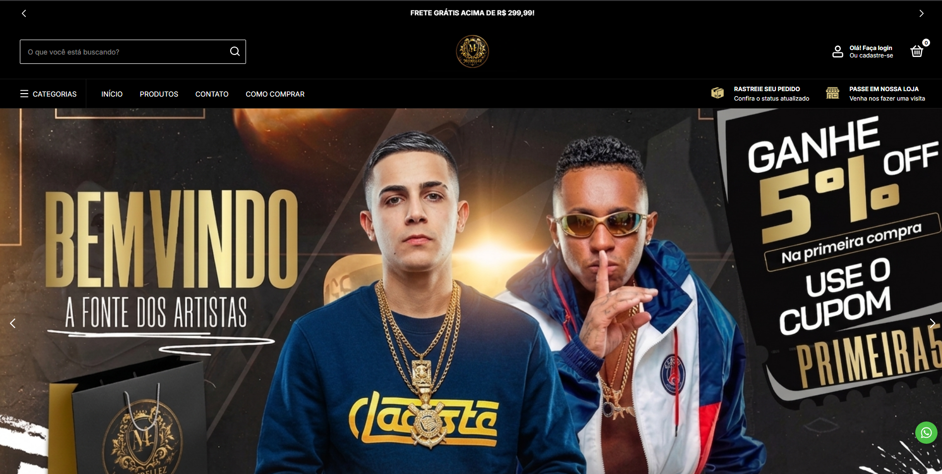 Prévia do site Meirellez Store